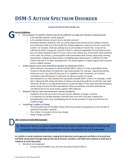 DSM-5 AUTISM SPECTRUM DISORDER