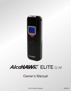 Owner`s Manual - Breathalyzers