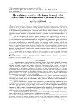 The aesthetics of invective: reflections on the use of verbal violence