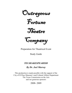 Introduction to William Shakespeare (Notes by Paul Gilbert)