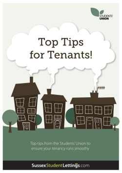 Top Tips for Tenants! - Sussex Student Lettings