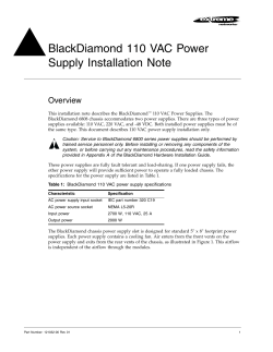 BlackDiamond 110 VAC Power Supply Install