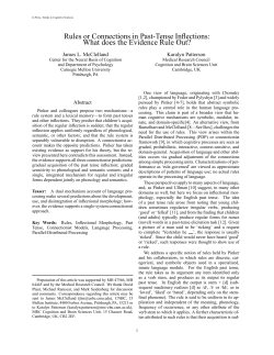 Rules or Connections in Past-Tense Inflections