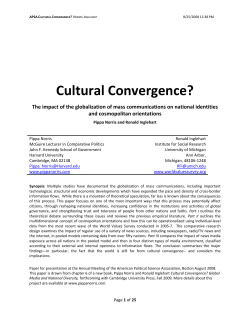Cultural Convergence? - Harvard Kennedy School
