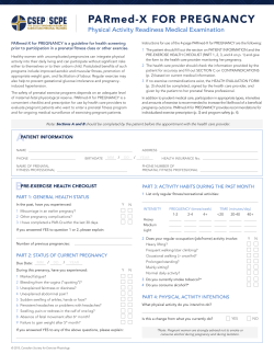 PARmed-X FOR PREGNANCY - Canadian Society for Exercise