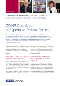 ODIHR Core Group of Experts on Political Parties