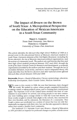 The Impact of Brown on the Brown of South Texas: A Micropolitical