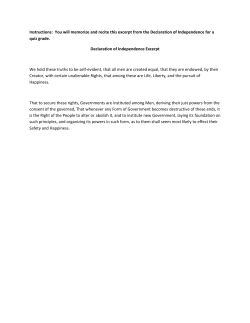 Instructions: You will memorize and recite this excerpt from the