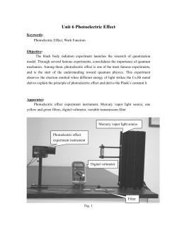 Unit 6 Photoelectric Effect
