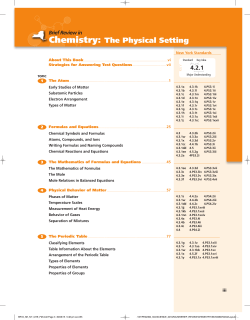 Chemistry: The Physical Setting