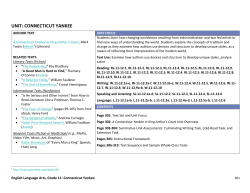 ELA Grade 11 - Connecticut Yankee 1.0 Unit