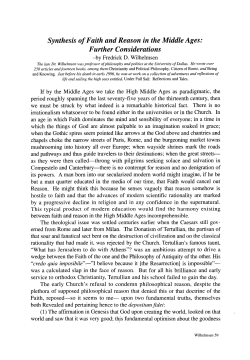 Synthesis of Faith and Reason in the Middle Ages