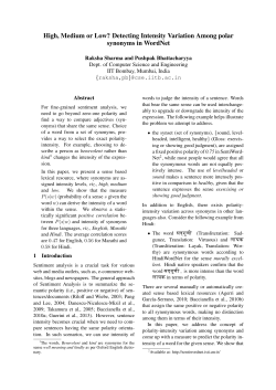 Detecting Intensity Variation Among polar synonyms in