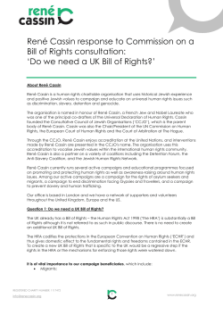 Read through our 2012 response to the commission on a Bill of Rights