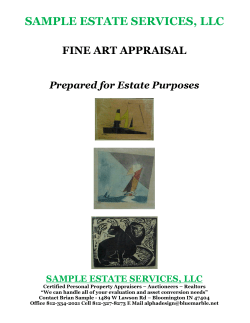 SAMPLE ESTATE SERVICES, LLC FINE ART APPRAISAL