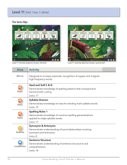 Area Activity The Swiss Alps Level 11 (Mid Year 3 Skills)