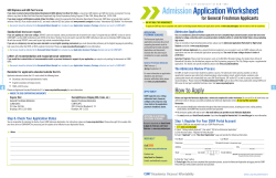 Admission Application Worksheet - Hunter College