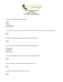 IM-300 – Hypnotherapy Training Course Exam