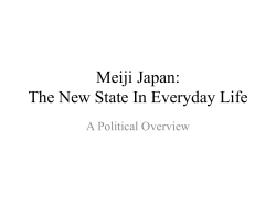 Meiji Japan: The New State In Everyday Life