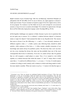 Gottlob Frege ON SENSE AND REFERENCE (excerpt) [[25