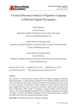A Critical Discourse Analysis of Figurative Language