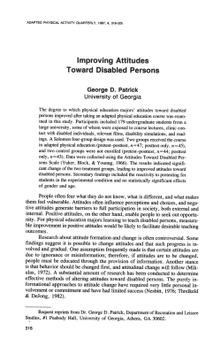 Improving Attitudes Toward Disabled Persons