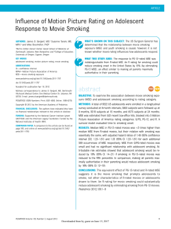 Influence of Motion Picture Rating on Adolescent Response to Movie