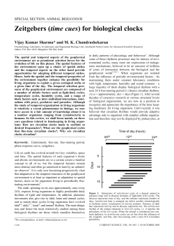 Zeitgebers (time cues) for biological clocks