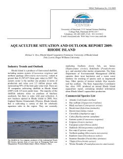 aquaculture situation and outlook report 2009: rhode island