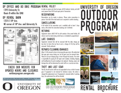 rental bRoCHure - UO Outdoor Program