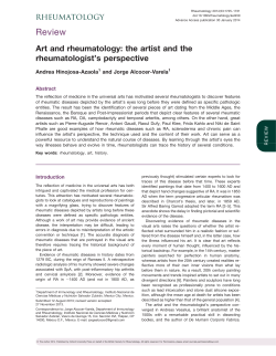 Art and rheumatology: the artist and the rheumatologist`s perspective