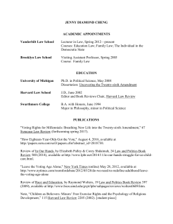 Curriculum Vitae - Vanderbilt Law School