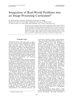 Integration of Real-World Problems into an Image Processing
