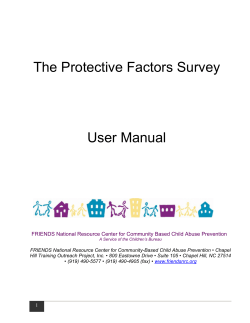 The Protective Factors Survey User Manual