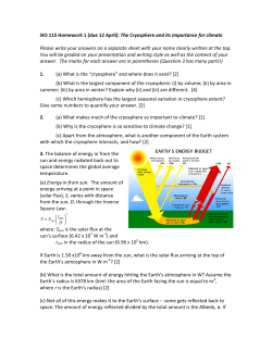 SIO 115 Homework 1 (due 12 April): The Cryosphere and its