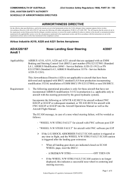 AIRWORTHINESS DIRECTIVE AD/A320/187 Amdt 1 Nose Landing