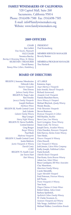 Family Winemakers Tasting Book Winery List 2009
