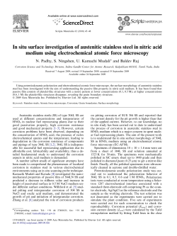 In situ surface investigation of austenitic stainless steel in nitric acid