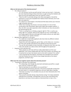Residency Interview FAQs