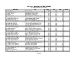 Furniture Manufacturer and Artisan