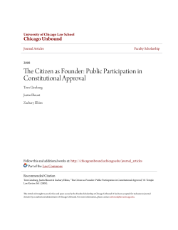 The Citizen as Founder: Public Participation in Constitutional Approval