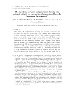 The interface between neighborhood density and optional infinitives
