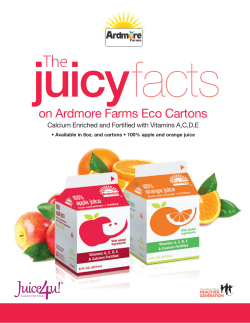 Ardmore Farms 8 fl. oz. Fortified Juice POS Sheet