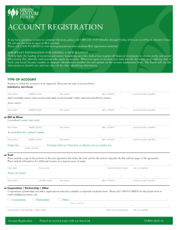 account registration - Green Century Funds