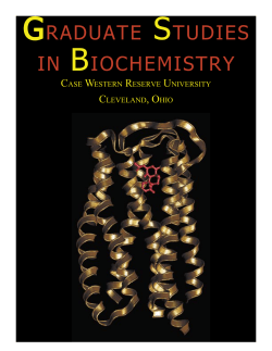 graduate studies in biochemistry - Case Western Reserve University