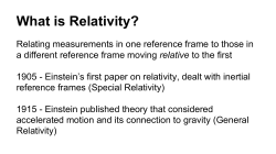 What is Relativity?