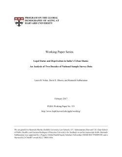 Legal Status and Deprivation in India`s Urban Slums