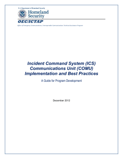 (ICS) Communications Unit Implementation and Best