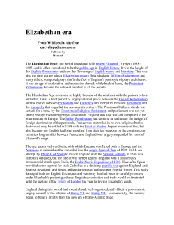 2. Elizabethan era