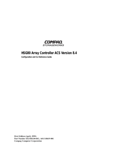 HSG80 Array Controller ACS V8.4 Config and CLI Reference Guide